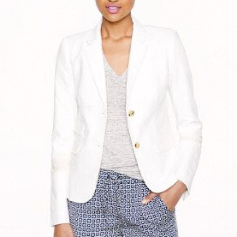 J. Crew White Linen Blazer